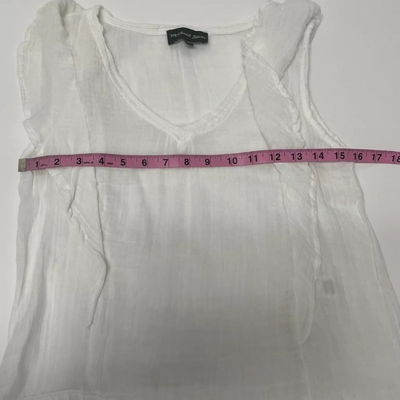 Michael Stars Blouse Womens XS White Flutter Top Cotton - Picture 7 of 7
